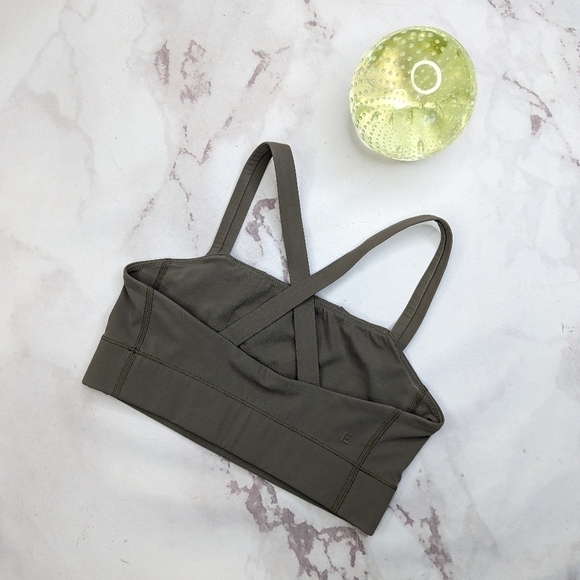 Everlane Perform Bra XS Women Brown Criss Cross Back Square Back Bralette - Picture 10 of 10